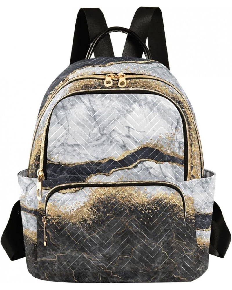 Small Backpack for Women Travel Bag Abstract Black and White Marble Daypack Purse Fashion Shoulder Bag Rucksack Small B604 $1...