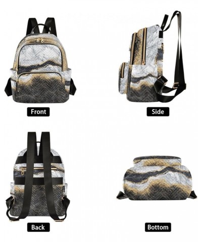 Small Backpack for Women Travel Bag Abstract Black and White Marble Daypack Purse Fashion Shoulder Bag Rucksack Small B604 $1...