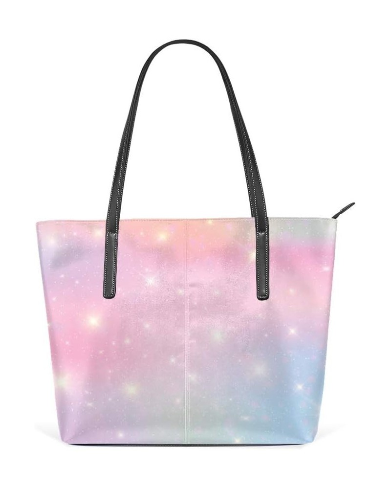 Shoulder Bag for Women Tote Bags Leather Shopper Bag Large Work Pastel Clouds Sky Bokeh Cute Bright Handbags Casual Bag $24.9...