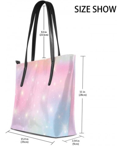 Shoulder Bag for Women Tote Bags Leather Shopper Bag Large Work Pastel Clouds Sky Bokeh Cute Bright Handbags Casual Bag $24.9...