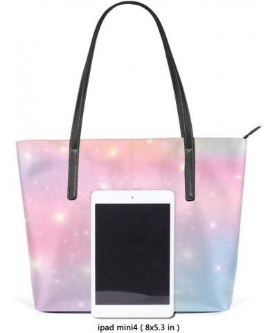 Shoulder Bag for Women Tote Bags Leather Shopper Bag Large Work Pastel Clouds Sky Bokeh Cute Bright Handbags Casual Bag $24.9...