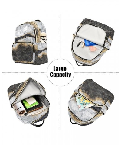 Small Backpack for Women Travel Bag Abstract Black and White Marble Daypack Purse Fashion Shoulder Bag Rucksack Small B604 $1...