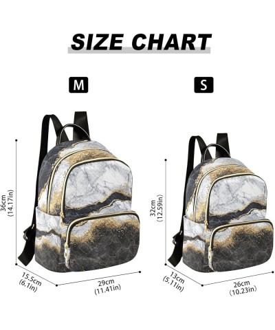 Small Backpack for Women Travel Bag Abstract Black and White Marble Daypack Purse Fashion Shoulder Bag Rucksack Small B604 $1...