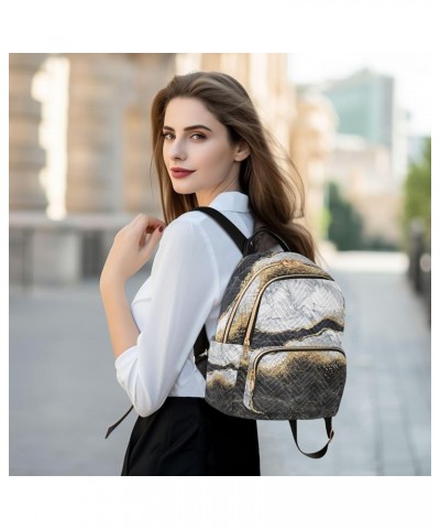 Small Backpack for Women Travel Bag Abstract Black and White Marble Daypack Purse Fashion Shoulder Bag Rucksack Small B604 $1...