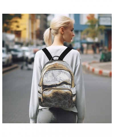 Small Backpack for Women Travel Bag Abstract Black and White Marble Daypack Purse Fashion Shoulder Bag Rucksack Small B604 $1...