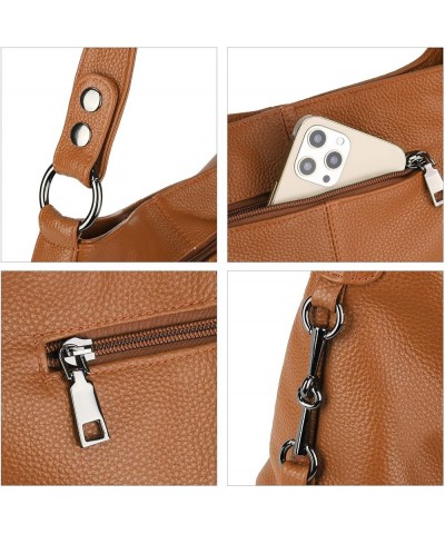 Genuine Leather Shoulder Bag Stylish Hobo Purse Womens Crossbody Bag Travel Top-Handle Handbag Christmas Gifts Z1 Tan $25.62 ...