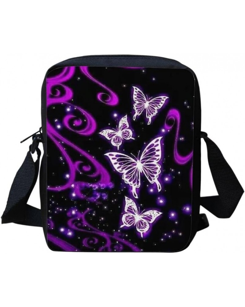 Fashion Shoulder Bag for Women, Large Capacity Messenger Bag Crossbody Bag Travel Outdoor Handbag Purple Butterfly $10.99 Bac...