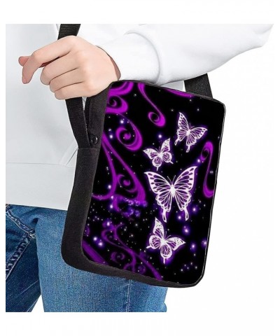 Fashion Shoulder Bag for Women, Large Capacity Messenger Bag Crossbody Bag Travel Outdoor Handbag Purple Butterfly $10.99 Bac...