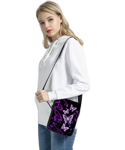 Fashion Shoulder Bag for Women, Large Capacity Messenger Bag Crossbody Bag Travel Outdoor Handbag Purple Butterfly $10.99 Bac...