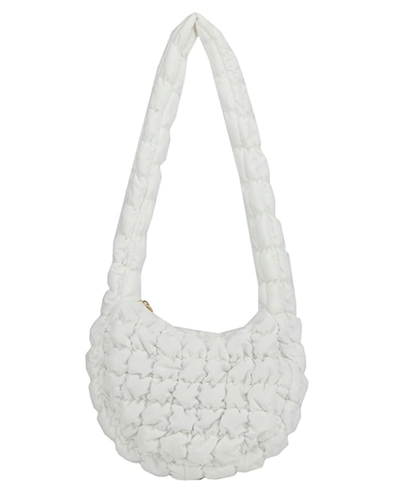 Women Quilted Puffer Tote Bag Lightweight Padded Tote Bag Cute Puffy Crossbody Bag Bubble Hobo Bag Cloud Shoulder Bag White $...