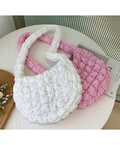 Women Quilted Puffer Tote Bag Lightweight Padded Tote Bag Cute Puffy Crossbody Bag Bubble Hobo Bag Cloud Shoulder Bag White $...