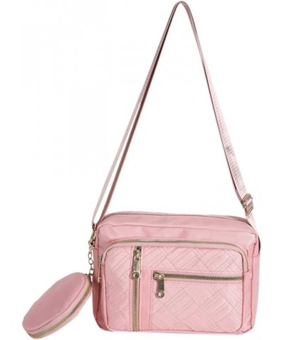 Crossbody Bag for Women, Waterproof Nylon Shoulder Bag with Extra Purse Pockets Wide Strap Purse Handbag for Ladies Pink $12....