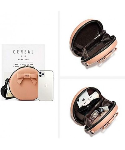 PU Leather Crossbody Wallet Mini Zip Around Round Shoulder Bag Handbag Purse Satchel Pink $17.93 Satchels