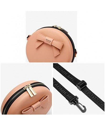 PU Leather Crossbody Wallet Mini Zip Around Round Shoulder Bag Handbag Purse Satchel Pink $17.93 Satchels