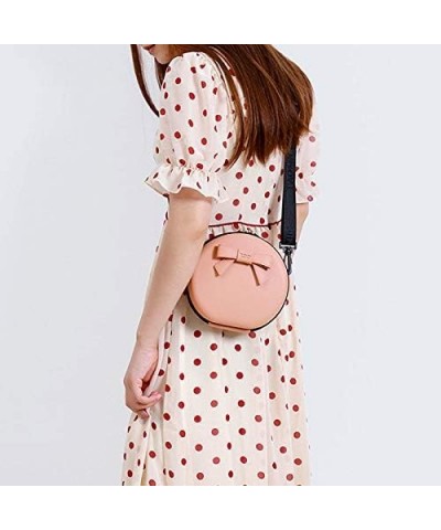 PU Leather Crossbody Wallet Mini Zip Around Round Shoulder Bag Handbag Purse Satchel Pink $17.93 Satchels