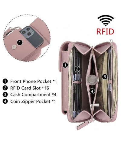 Small Crossbody Phone Bag RFID Women Wallet Cellphone Credit Card Purse with Adjustable Shoulder Strap New-pink $14.55 Crossb...