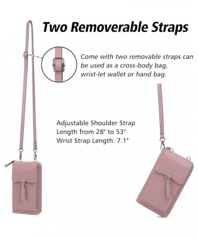 Small Crossbody Phone Bag RFID Women Wallet Cellphone Credit Card Purse with Adjustable Shoulder Strap New-pink $14.55 Crossb...