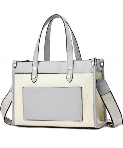 Tote Bag for Women Satchel Purse and Handbags Ladies Shoulder Totes Bag Crossbody Bags 1-9-grey/Beige $13.94 Totes