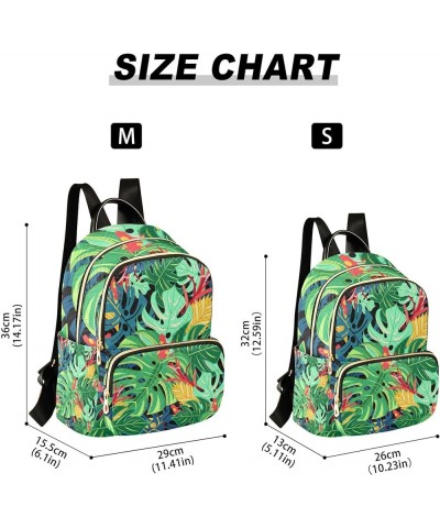 Colorful Tropical Palm Leaves Backpack Purse for Women Anti Theft Backpack Small Travel Backpack Shoulder Bag Mini(10.23'' x ...