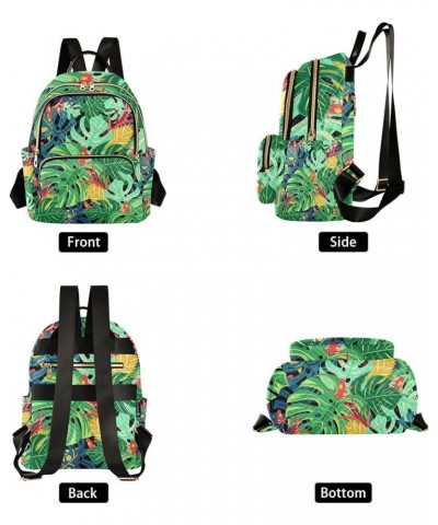 Colorful Tropical Palm Leaves Backpack Purse for Women Anti Theft Backpack Small Travel Backpack Shoulder Bag Mini(10.23'' x ...