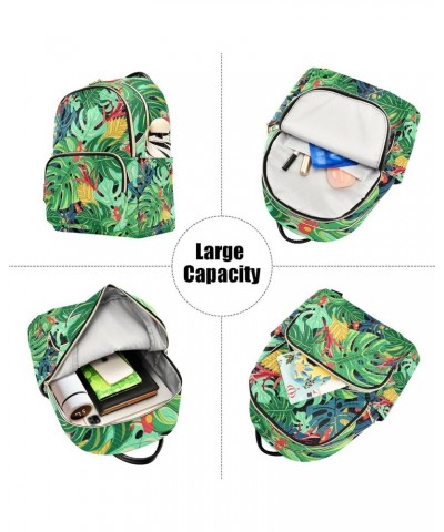 Colorful Tropical Palm Leaves Backpack Purse for Women Anti Theft Backpack Small Travel Backpack Shoulder Bag Mini(10.23'' x ...