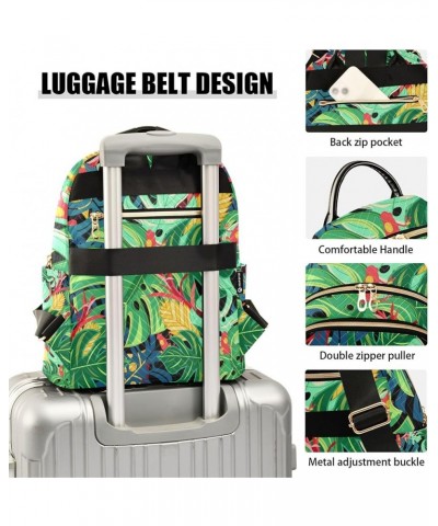 Colorful Tropical Palm Leaves Backpack Purse for Women Anti Theft Backpack Small Travel Backpack Shoulder Bag Mini(10.23'' x ...