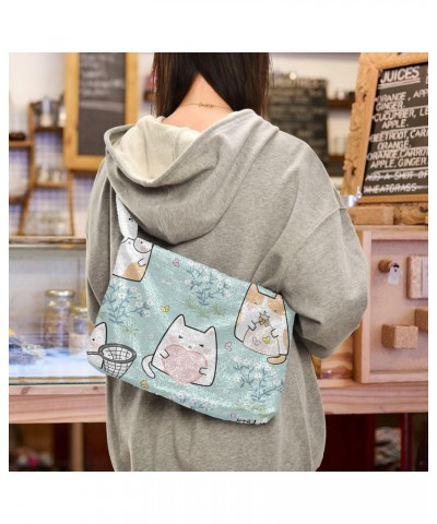 Kawaii Cute Cat Shoulder Tote Bags for Women Furry Crossbody bag Hobo Handbag Purses for Travel Work College $9.87 Totes