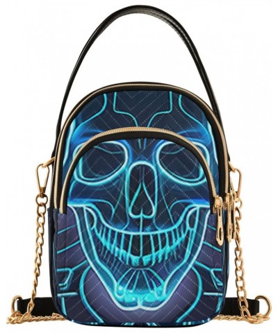 Women's Crossbody Handbags Clutch Phone Purse Skull Line Stylish Shoulder Bag with Detachable Chain Strap $12.74 Shoulder Bags