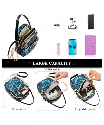 Women's Crossbody Handbags Clutch Phone Purse Skull Line Stylish Shoulder Bag with Detachable Chain Strap $12.74 Shoulder Bags