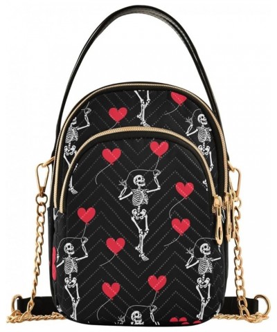 Glitter Hearts Rainbow Women Crossbody Bags Chain Purse Skeleton Valentine $9.55 Crossbody Bags