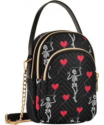 Glitter Hearts Rainbow Women Crossbody Bags Chain Purse Skeleton Valentine $9.55 Crossbody Bags