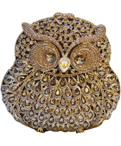 Women Rhinestone Handbag Wedding Ladies Evening-Bag Chain Luxury Clutch-Purse Owl Owl D $51.29 Evening Bags