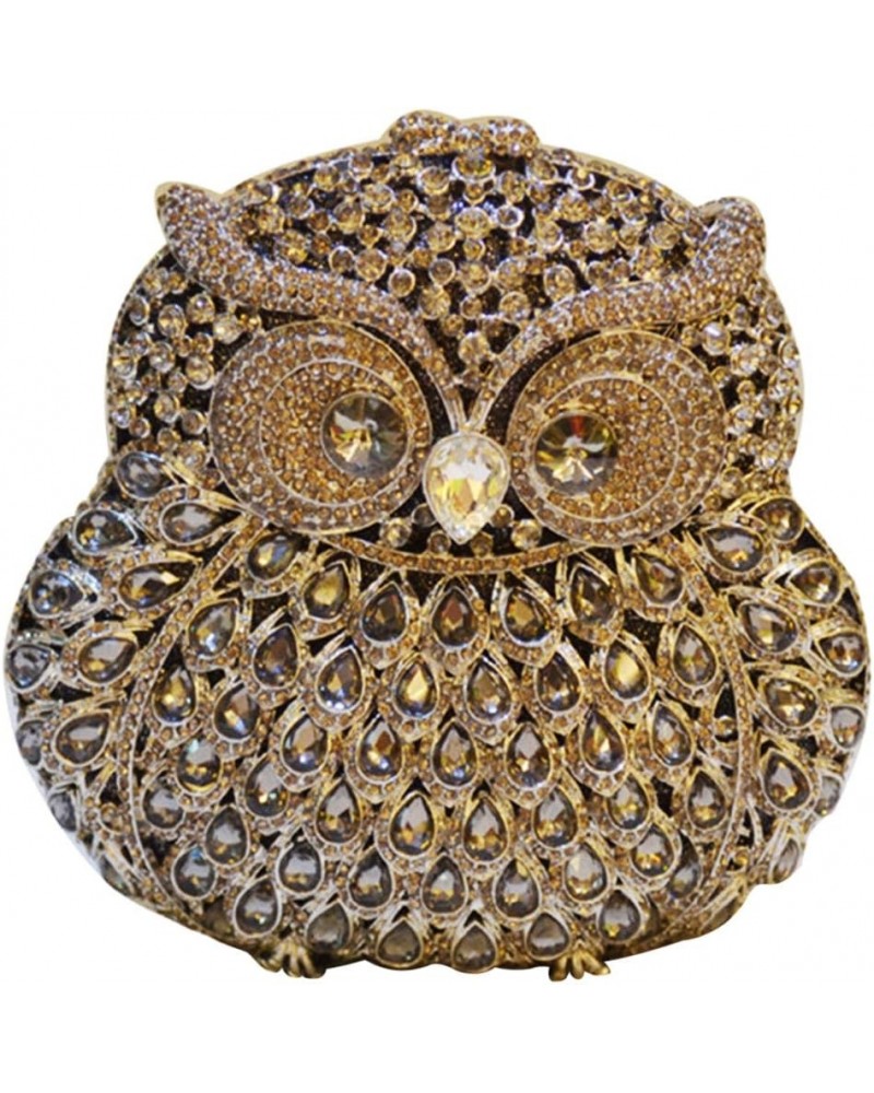 Women Rhinestone Handbag Wedding Ladies Evening-Bag Chain Luxury Clutch-Purse Owl Owl D $51.29 Evening Bags