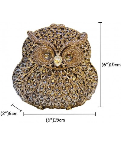 Women Rhinestone Handbag Wedding Ladies Evening-Bag Chain Luxury Clutch-Purse Owl Owl D $51.29 Evening Bags