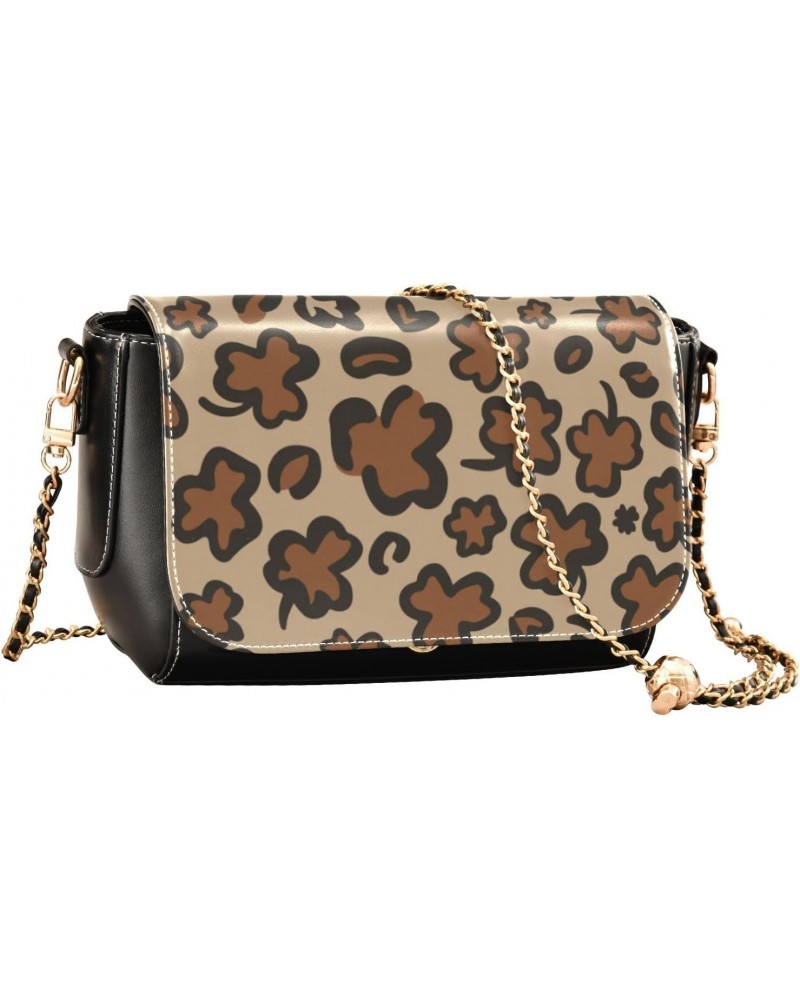 St. Patrick's Day Crossbody Handbag Leopard Luck Shamrock PU Leather Shoulder Bag Sturdy Travel Pouch Compact Chic Bag for Wo...