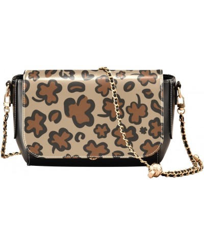 St. Patrick's Day Crossbody Handbag Leopard Luck Shamrock PU Leather Shoulder Bag Sturdy Travel Pouch Compact Chic Bag for Wo...