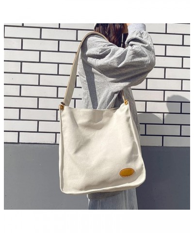 Casual Shoulder Bag for Women Cotton Canvas Handbag Large Capacity Tote Bag Commuter Satchel Retro Purse Blue $13.95 Totes