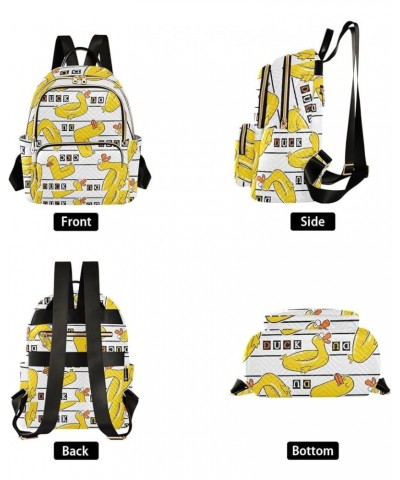 Backpack Purse for Women Cartoon Doodle Yellow Duck, Mini Fashion Backpack Amusing Lightweight Casual Daypack Shoulder Bag Tr...