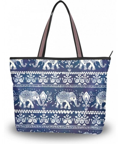 Women Tote Bags Elephant Art Top Handle Satchel Handbags Shoulder Bag for Shopping 20856210 $11.96 Totes