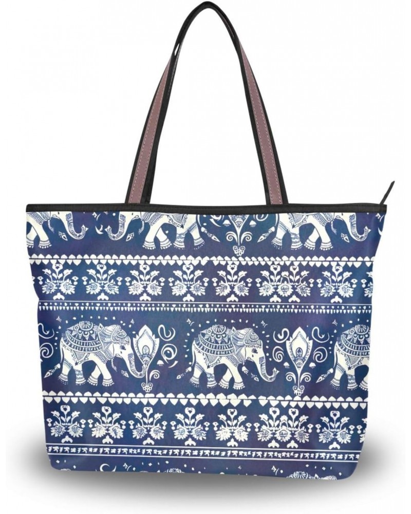 Women Tote Bags Elephant Art Top Handle Satchel Handbags Shoulder Bag for Shopping 20856210 $11.96 Totes