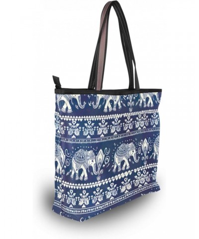 Women Tote Bags Elephant Art Top Handle Satchel Handbags Shoulder Bag for Shopping 20856210 $11.96 Totes