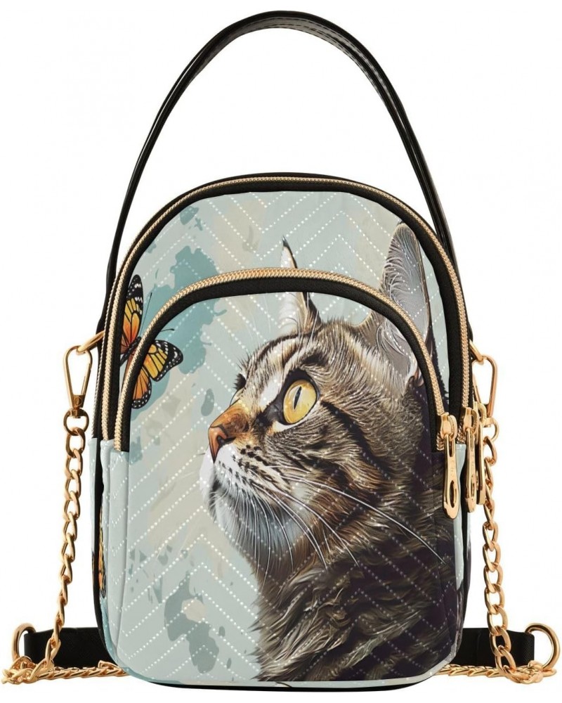 Joko lvery Cat Butterfly Blue Cross Body Purse Shoulder Bag Chain Handbag Crossbody Bags for Women Gifts Work $12.09 Crossbod...