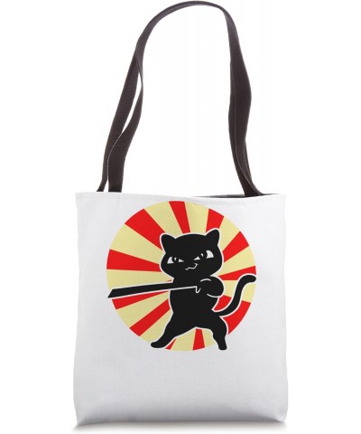 Cat Bushido Ronin Japanese Samurai Tote Bag $16.21 Totes