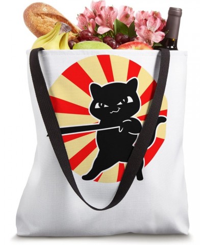 Cat Bushido Ronin Japanese Samurai Tote Bag $16.21 Totes