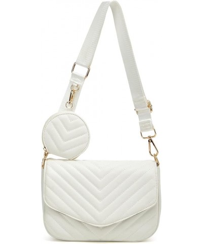 Small crossbody bag and wallet with wide shoulder strap 2 pieces Beige-aa $9.85 Crossbody Bags