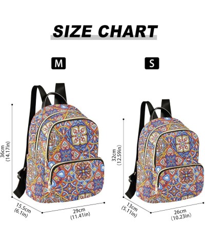 Mexican Talavera Ceramic Tile Backpack Purse for Women Anti-theft Small Fashion Travel Backpack with Strap Handbag Lady Purse...