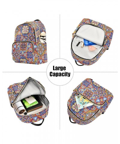 Mexican Talavera Ceramic Tile Backpack Purse for Women Anti-theft Small Fashion Travel Backpack with Strap Handbag Lady Purse...