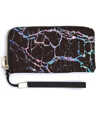 Abstract Rainbow Stripes Print RFID Blocking Wallet Slim Clutch Wristlet Travel Long Purse for Women Men $21.31 Wristlets