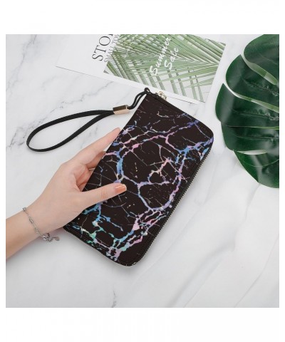 Abstract Rainbow Stripes Print RFID Blocking Wallet Slim Clutch Wristlet Travel Long Purse for Women Men $21.31 Wristlets