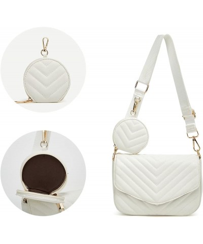 Small crossbody bag and wallet with wide shoulder strap 2 pieces Beige-aa $9.85 Crossbody Bags